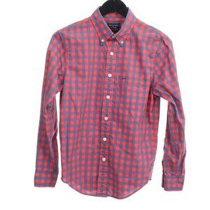 Abercrombie & Fitch Red Blue Check Plaid Button-Down Shirt XS